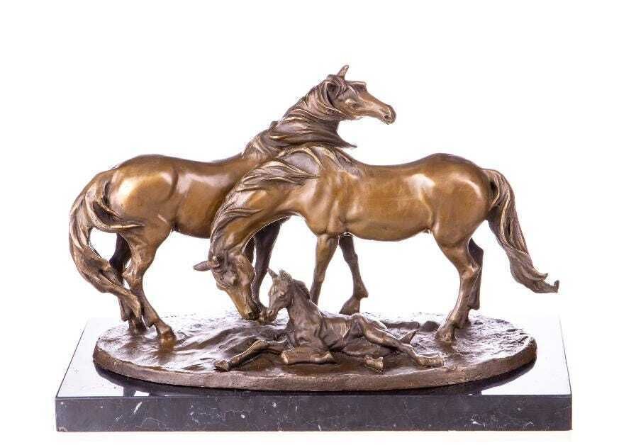 Bronze Horse Figurine   Perfect Gift For Horse Lovers And Elegant Home Decor photo furniture