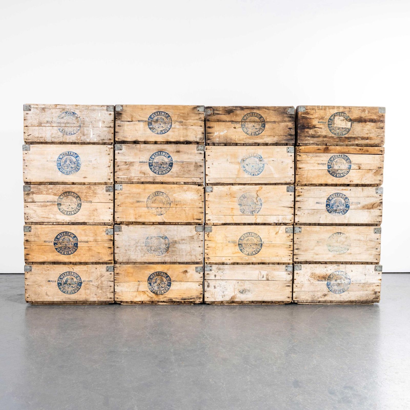 1940's Original Storage Crates By De Werkeende Bie   Poperinghe