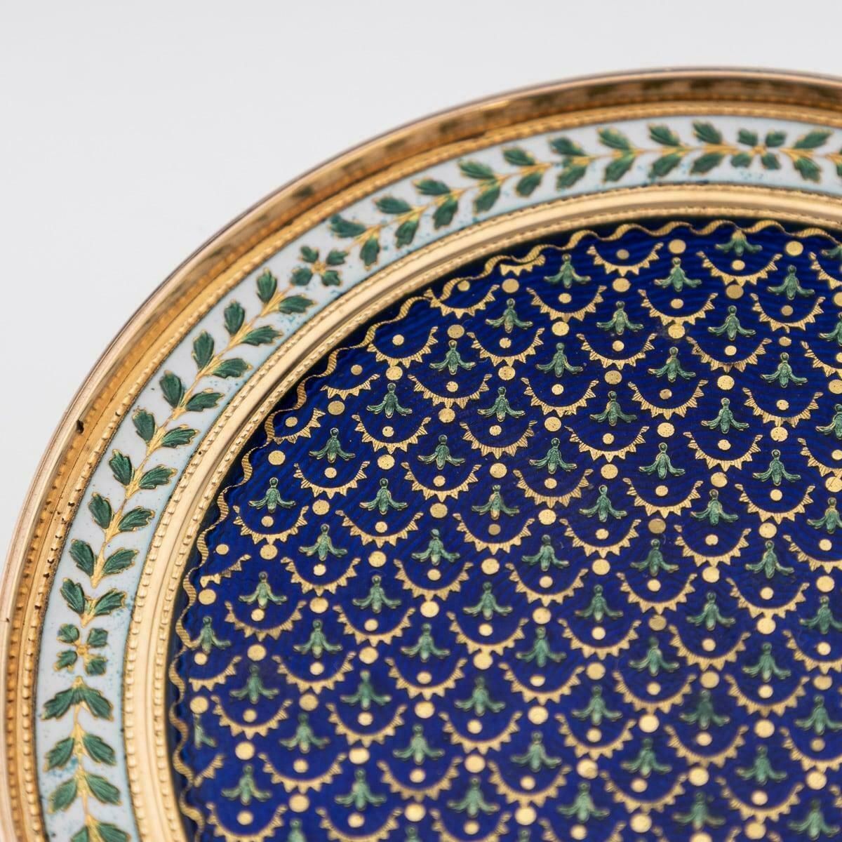 18th Century French 18k Gold & Enamel Snuff Box, Joseph Etienne Blerzy C.1780 photo vintage
