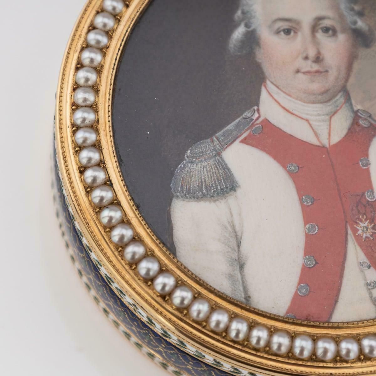 27595.0 18th Century French 18k Gold & Enamel Snuff Box, Joseph Etienne Blerzy C.1780 photo