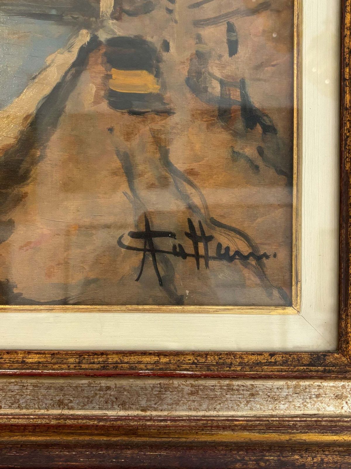 Oil Painting On Canvas Of Navigli Of Milan By Achille Cattaneo Early Twentieth Century photo buy