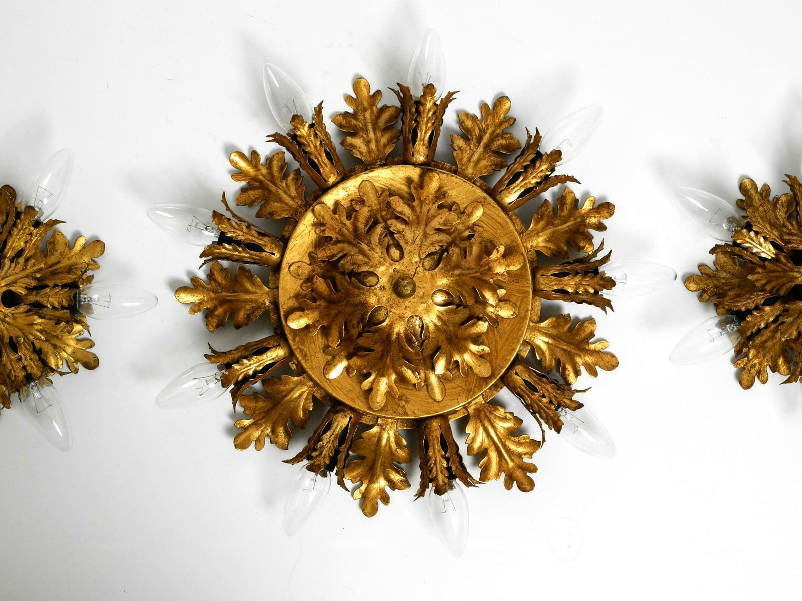 Set Of Three Beautiful 60s Italian Ceiling Or Wall Lamps By Banci Firenze Italy photo Lighting