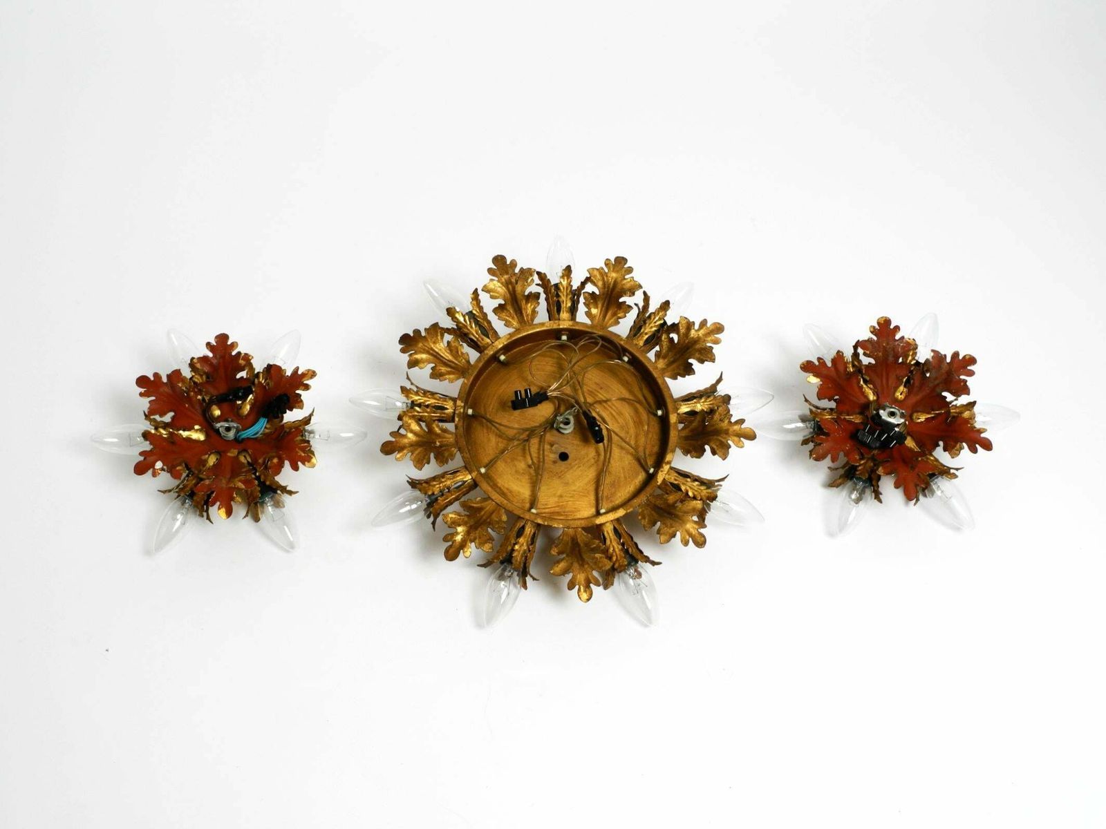 photo for sale Set Of Three Beautiful 60s Italian Ceiling Or Wall Lamps By Banci Firenze Italy
