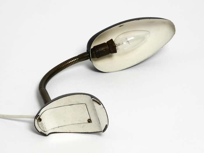 photo for sale Beautiful Small 1950s Table Lamp With Metal Gooseneck From Gebrüder Cosack