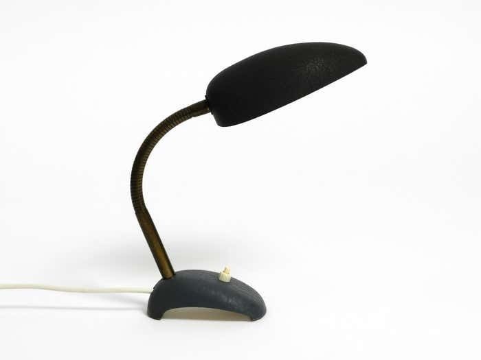 Lighting Beautiful Small 1950s Table Lamp With Metal Gooseneck From Gebrüder Cosack photo