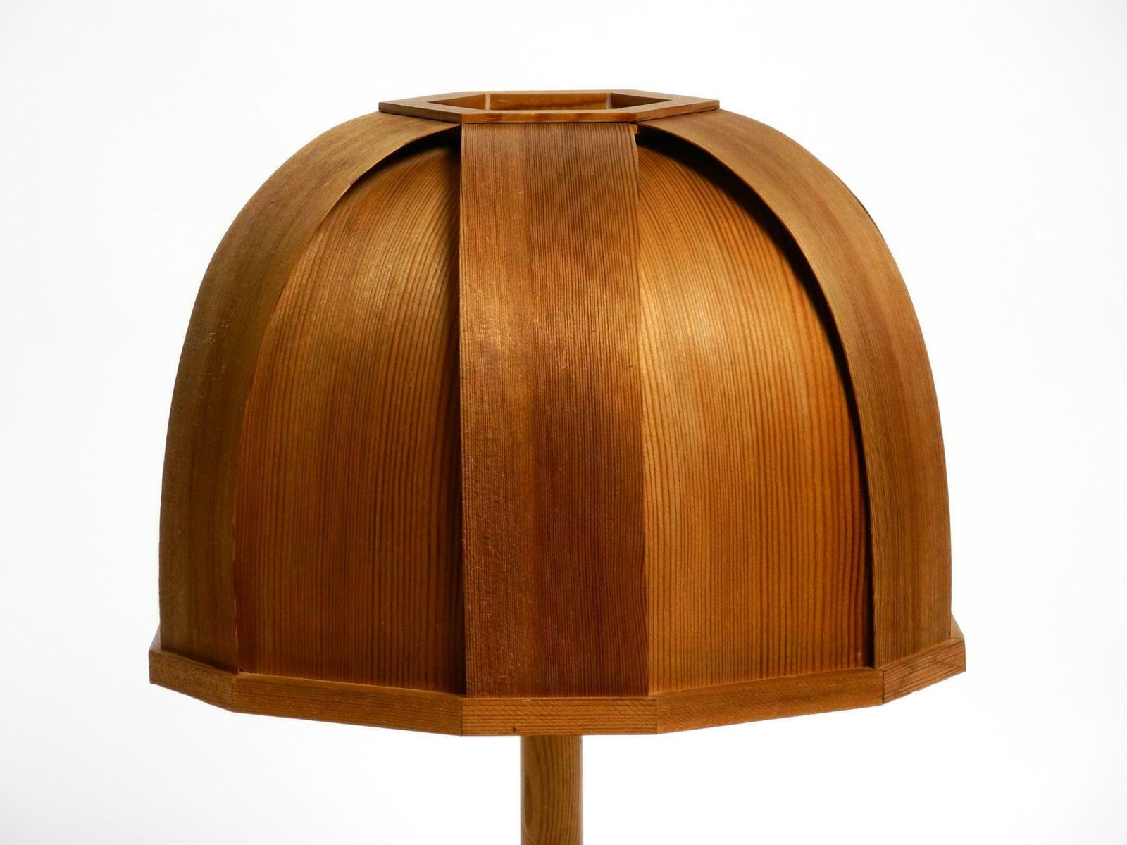 Very Rare 1970s Swedish Pine Bent Veneer Table Lamp By Gb Solbackens Svarveri photo buy