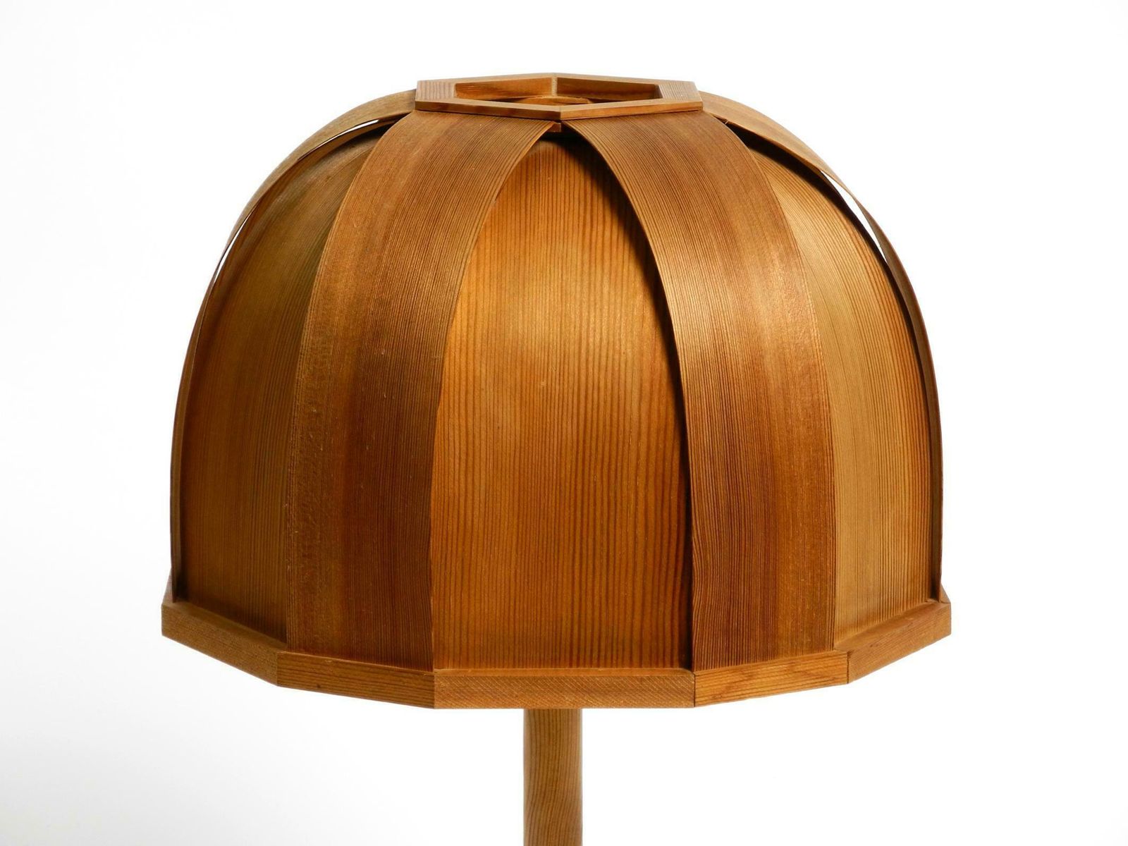 Lighting Very Rare 1970s Swedish Pine Bent Veneer Table Lamp By Gb Solbackens Svarveri photo
