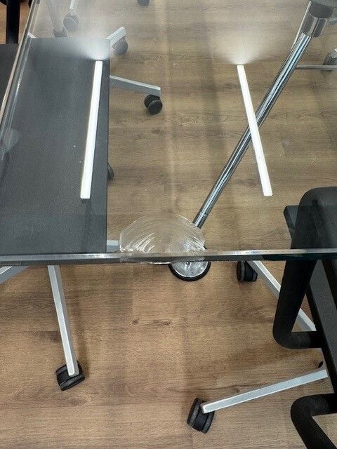 Glass Nomos Chrome Table By Norman Foster 2.2m By 1m photo for sale