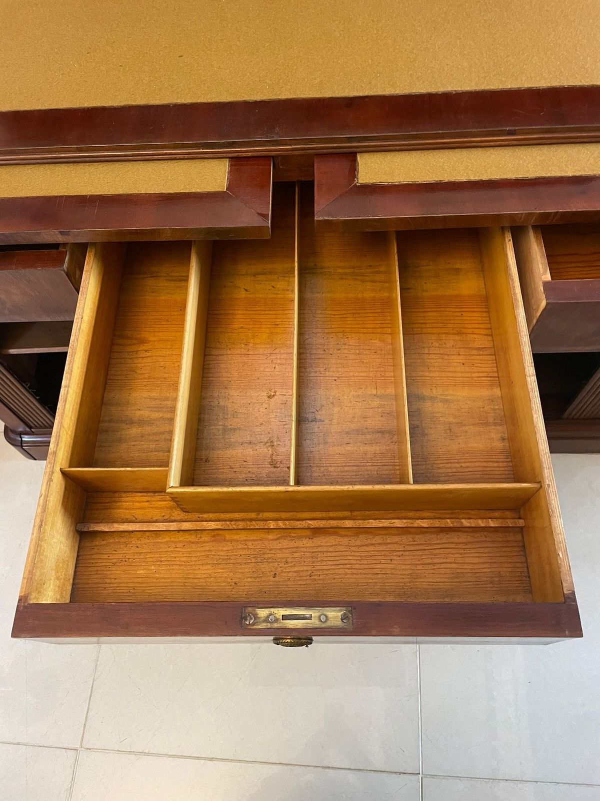 Unusual Antique 19th Century Quality Figured Mahogany Kneehole Architects Desk photo Furniture