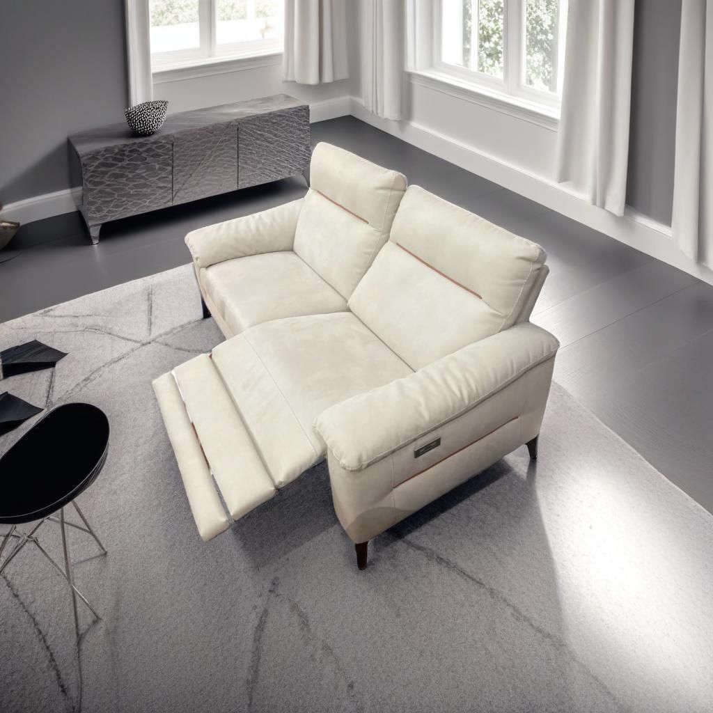 Egoitaliano 3 Seater Sofa With 2 Recliners – Italian Luxury In Cashmere "Grigio Opale" Colour photo vintage
