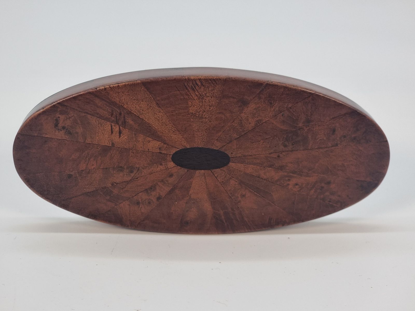 An Oval Box Veneered In Segments Of Burr Walnut, Circa 1910 photo 320.0