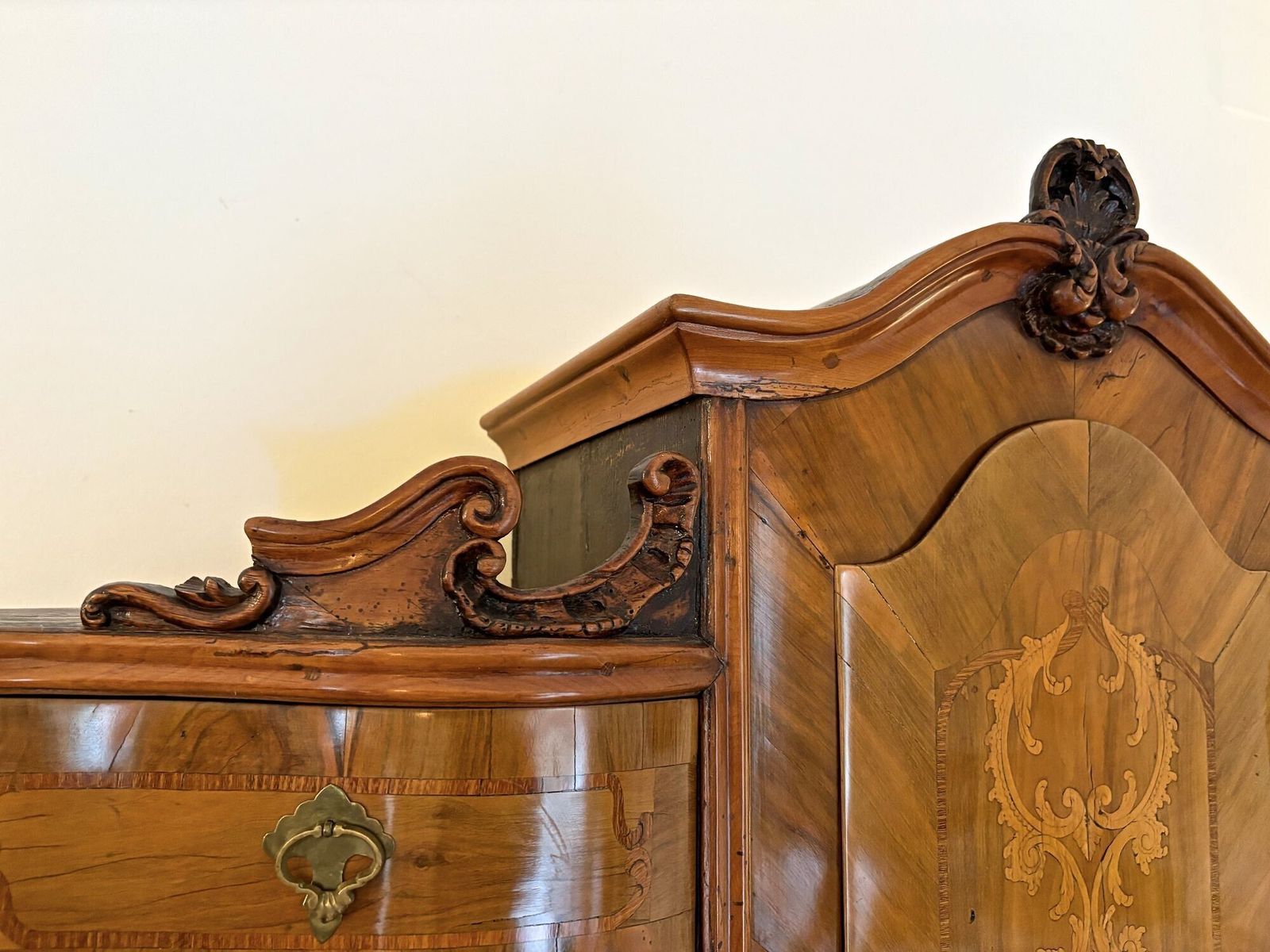 18th Century Austrian Baroque Secretaire/ Bureau Cabinet, Nutwood, At Ca. 1770 photo Furniture