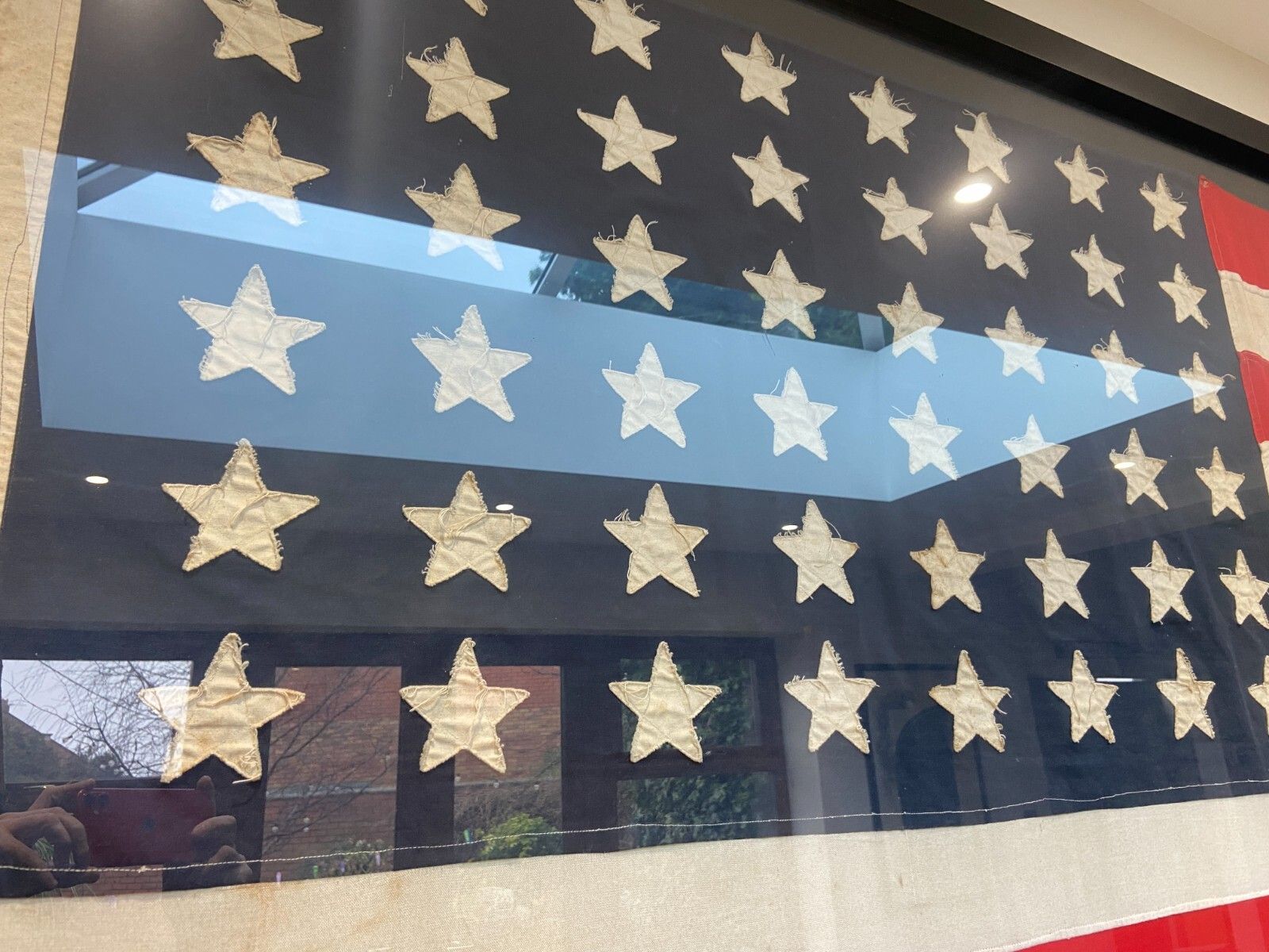 Can Deliver Gigantic Framed Antique 48 Star American Flag Rare Large Wall Art photo 5995.0