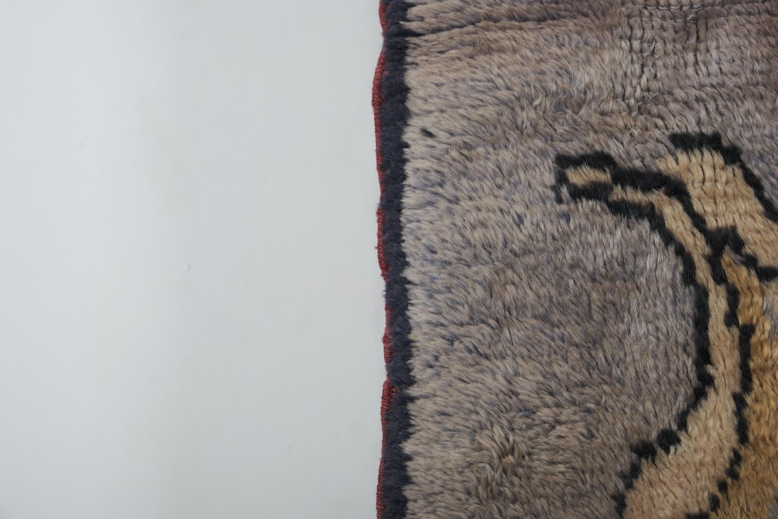Mid Century Modern Tulu Turkish Tulu Rug With Tulip Pattern In Red 3'8'' X 5'7'' photo vinterior
