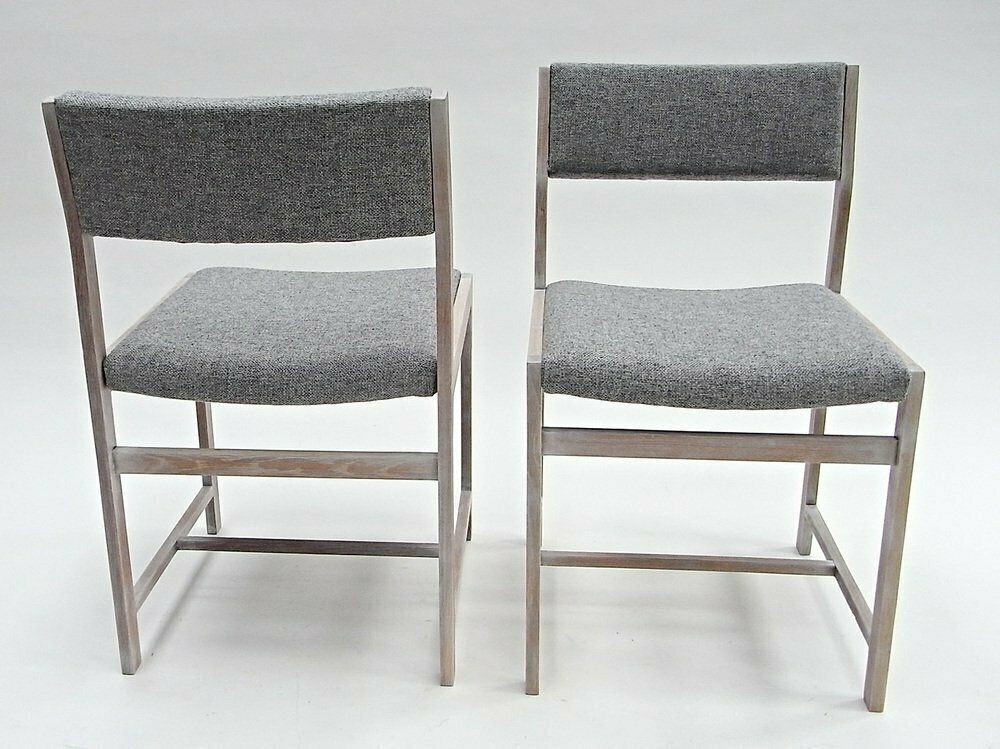 Bleached Oak & Kvadrat Fabric Chairs, Set Of 2 photo Furniture