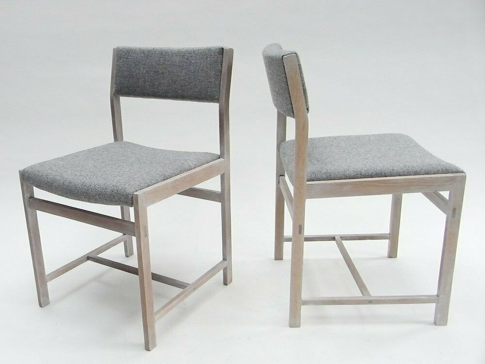 Bleached Oak & Kvadrat Fabric Chairs, Set Of 2 photo buy