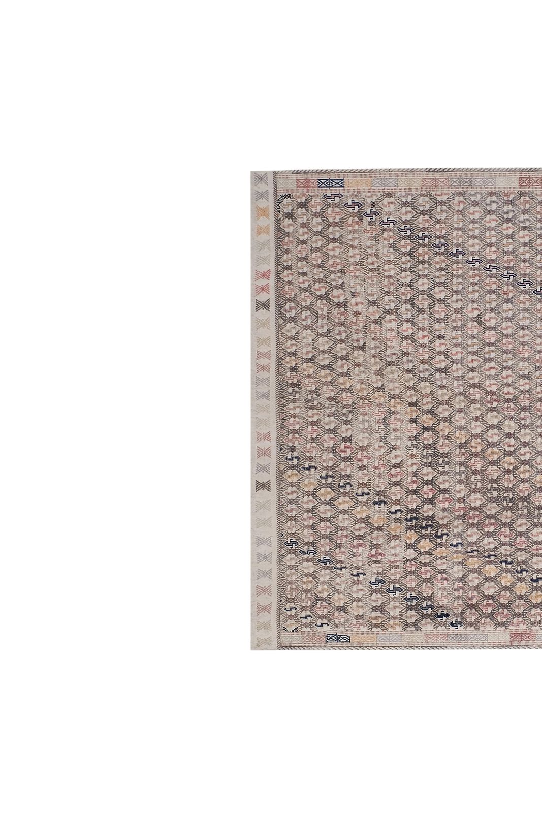 Mid 20t Century Diamond Pattern Jajim Kilim With Muted Colors 5'9'' X 8'4'' photo for sale