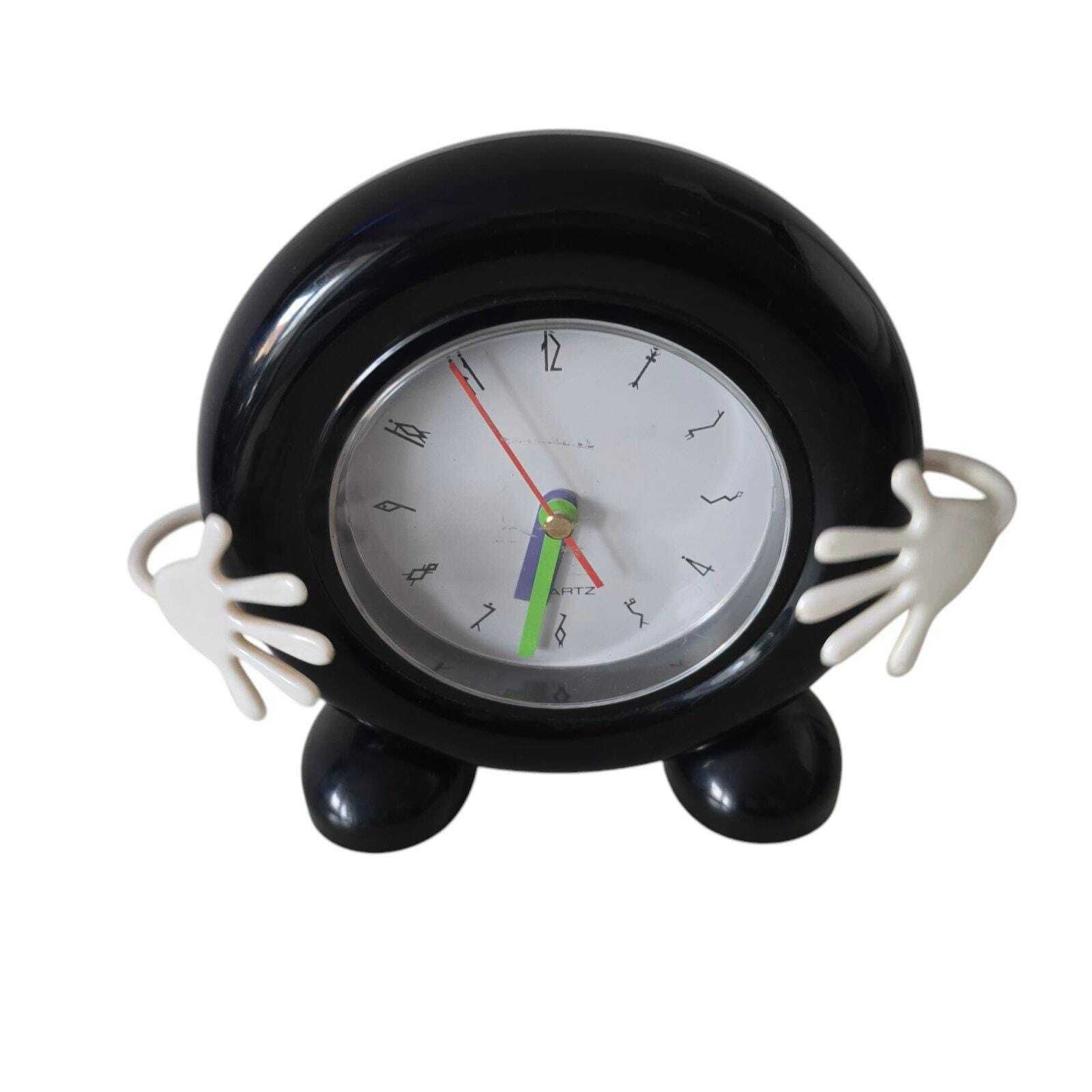 Vintage Pop Art Memphis Milano Style Pendulum Clock 80s photo for sale