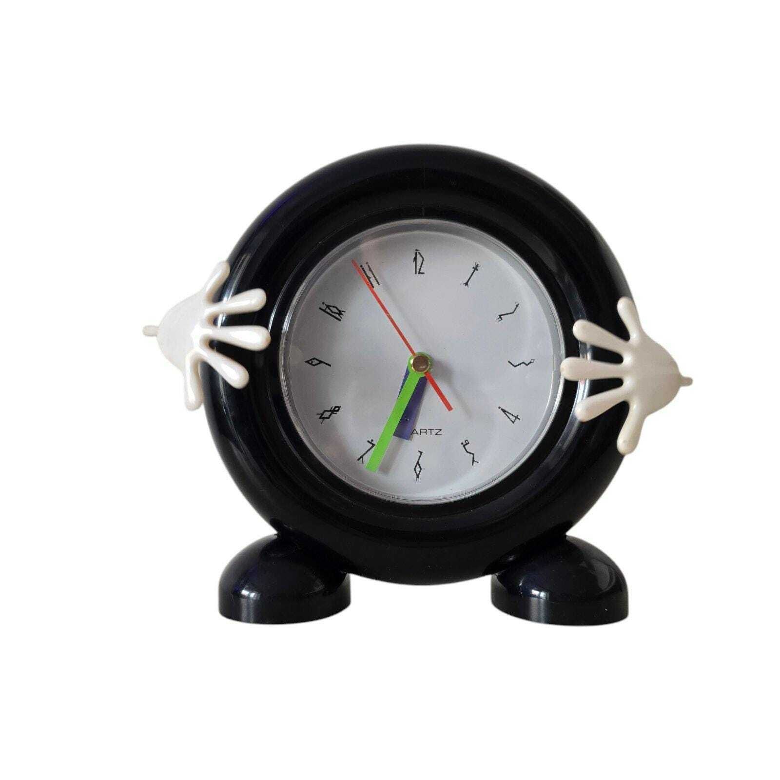 Vintage Pop Art Memphis Milano Style Pendulum Clock 80s photo vinterior