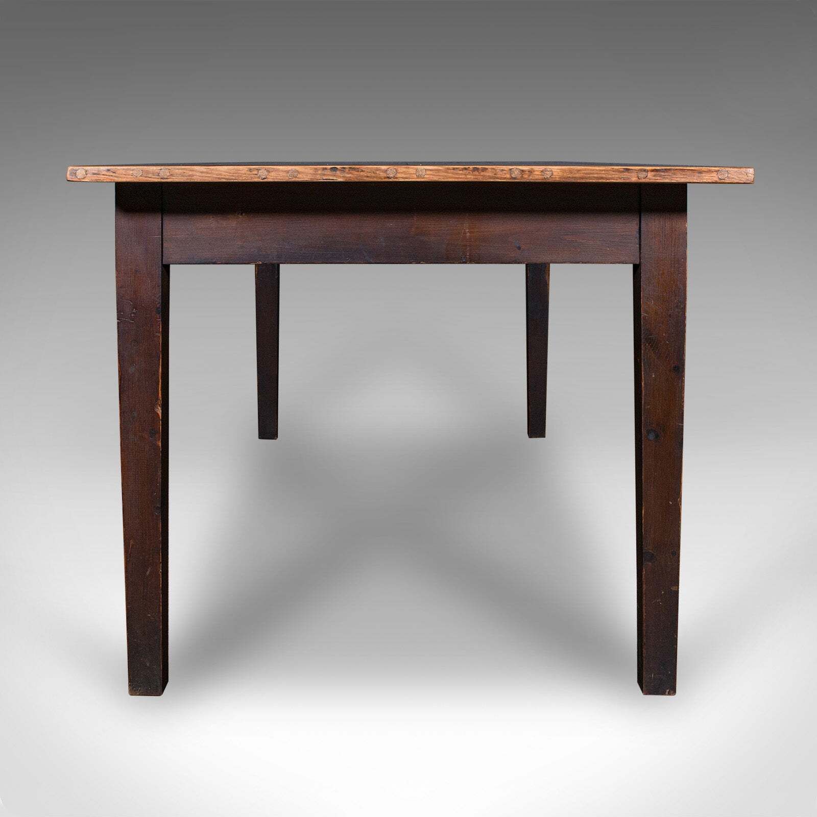 6' 6'' Antique Farmhouse Dining Table, English, Pine, Country House, Victorian photo for sale