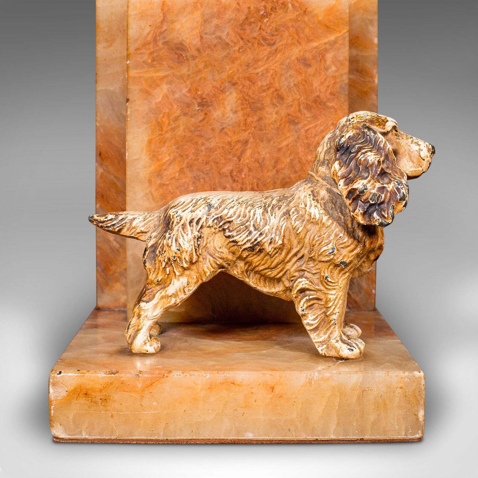 Pair Of Vintage Springer Spaniel Bookends, English, Marble, Book Rest, Art Deco photo buy