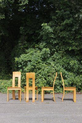 Vintage French Elm Chairs From Seltz, 1980s, Set Of 4 photo buy