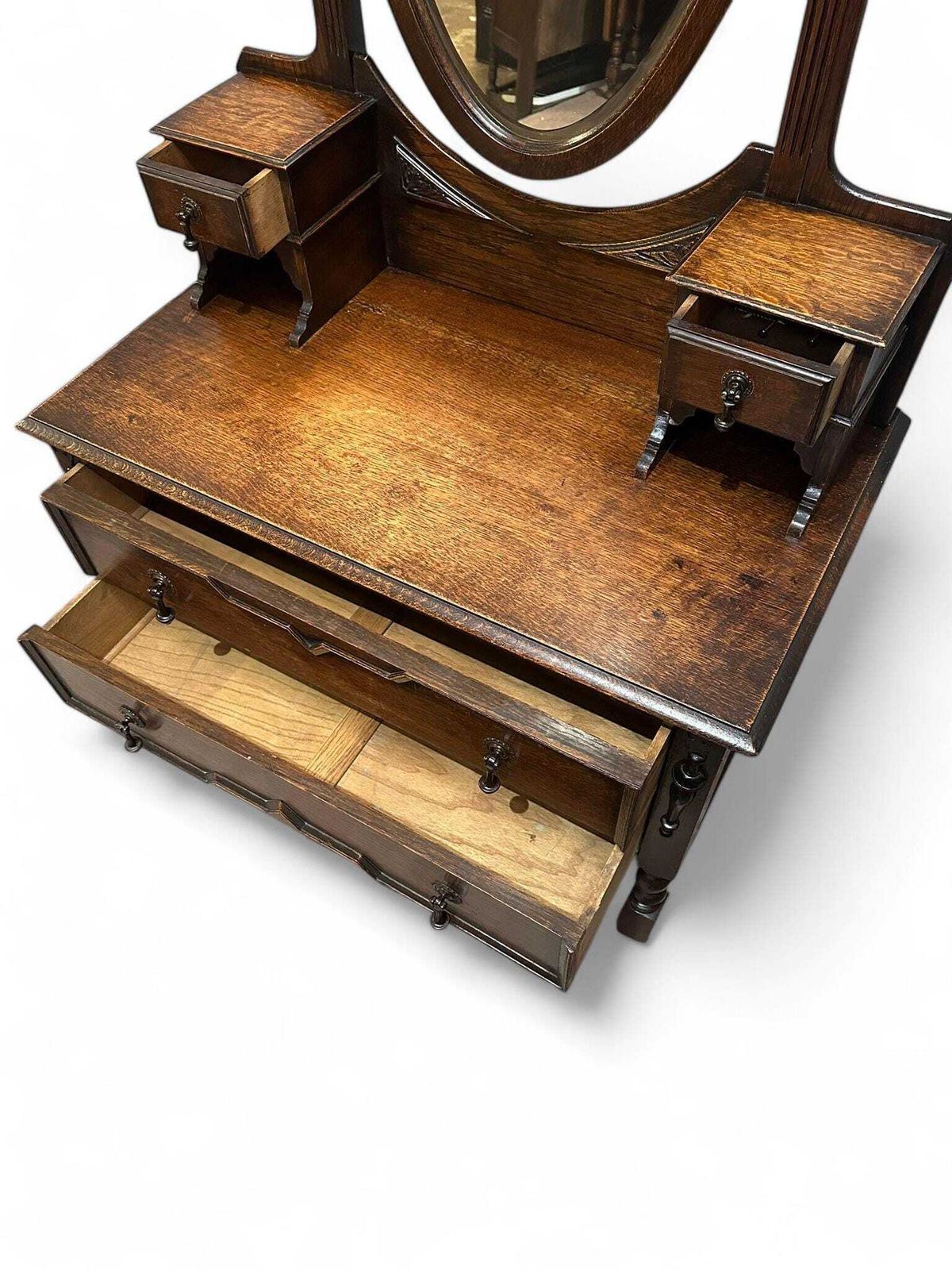 Antique Oak Dresser Vanity With Mirror / Late Victorian C1880 photo buy