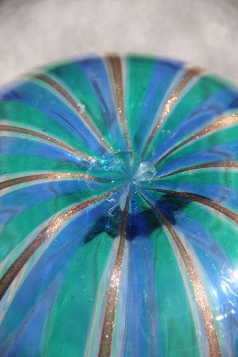 photo furniture Filigrana Vase Murano Art Glass Multi Color Venini Style 1960s Italian Design