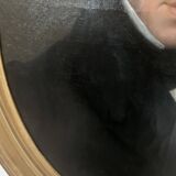 photo vintage Oil On Canvas Pair Of Portraits In Gilded Oval Frames, 19th Century