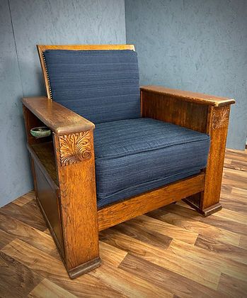 Art Deco Library Chair With Book Shelf & Drink Cabinet, Heal’s Manner photo furniture