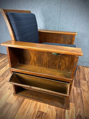 Art Deco Library Chair With Book Shelf & Drink Cabinet, Heal’s Manner photo vinterior