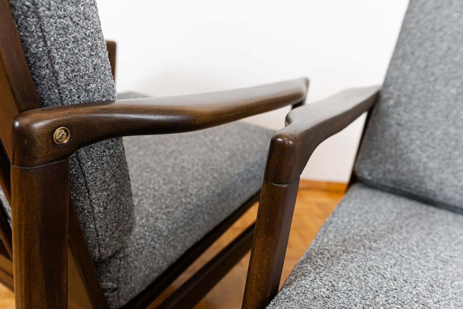 Pair Of Mid Century Armchairs B7522 By Zenon Bączyk, Poland, 1960's photo vintage