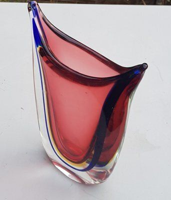 Murano Glass Sommerso Vase By Flavio Poli For Avem, 1960s