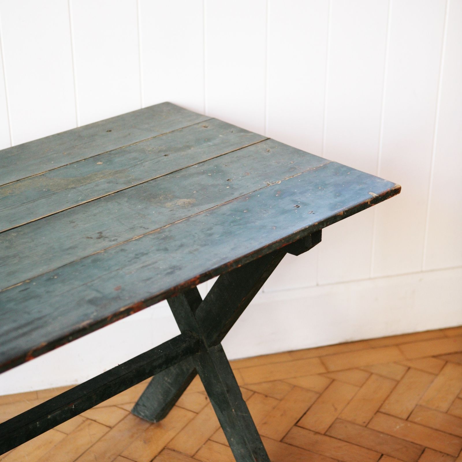 C19th French Blue Painted Tavern Table photo buy