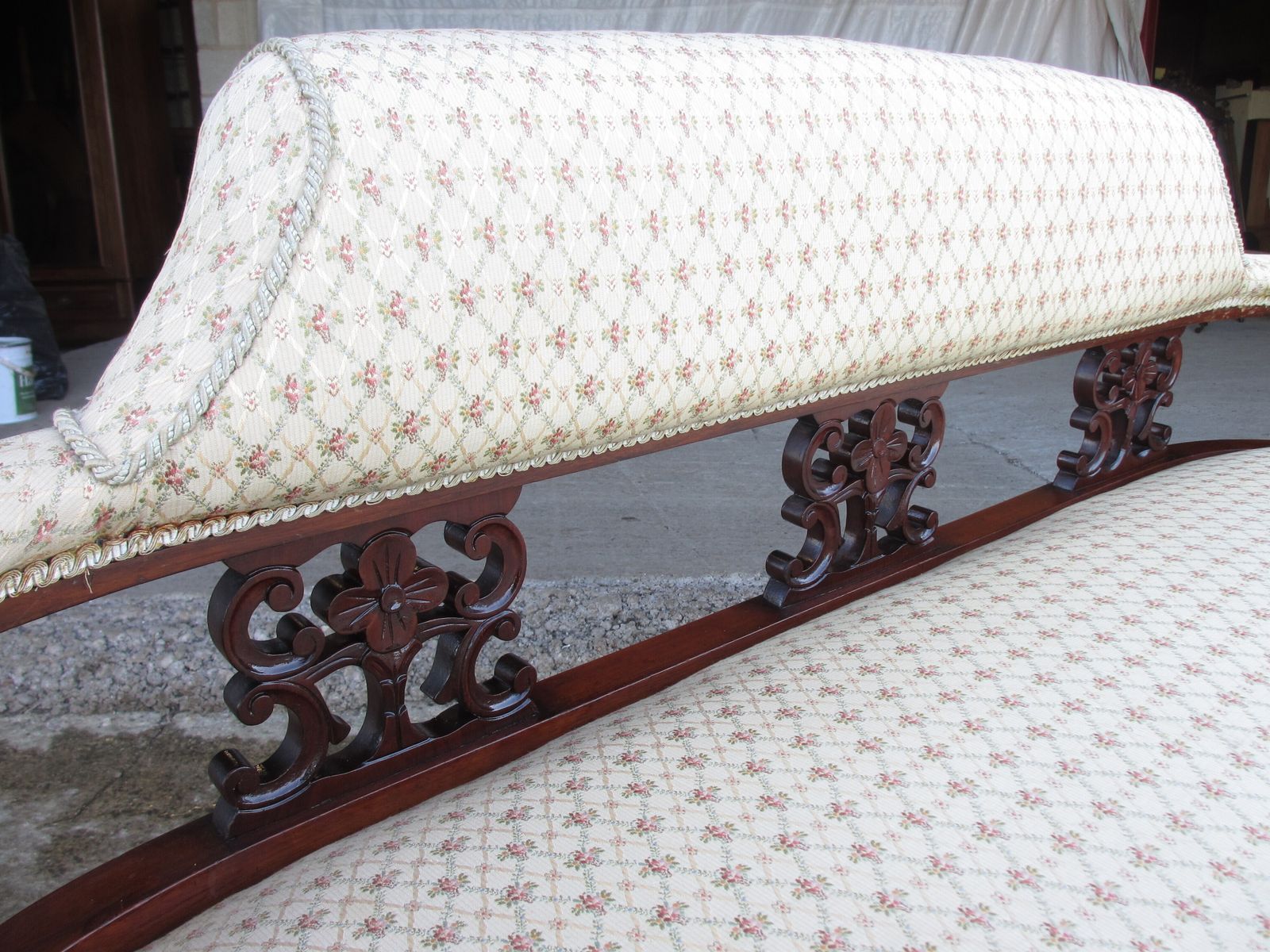 photo buy Edwardian Mahogany Upholstered Sofa Settee