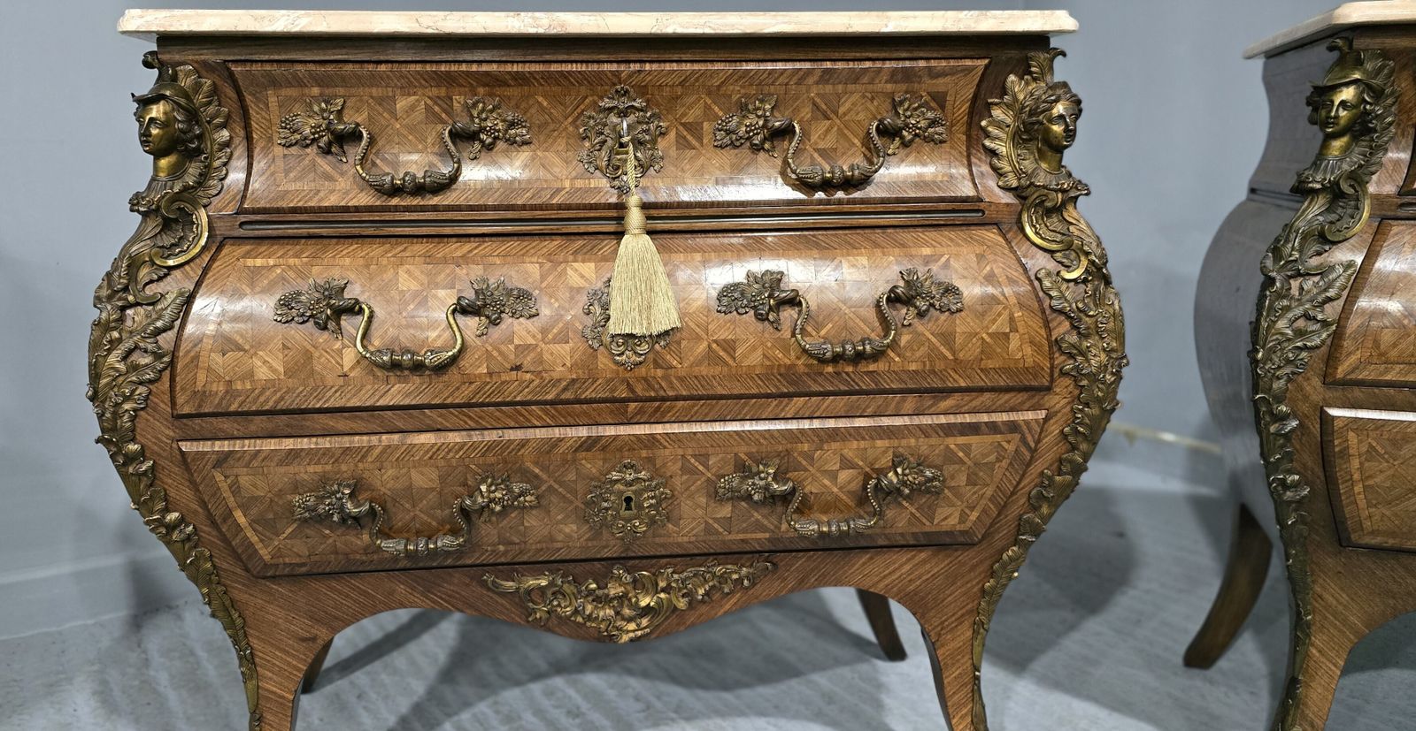 Top Quality Pair French Bombe Commode Chests Of Drawers photo buy