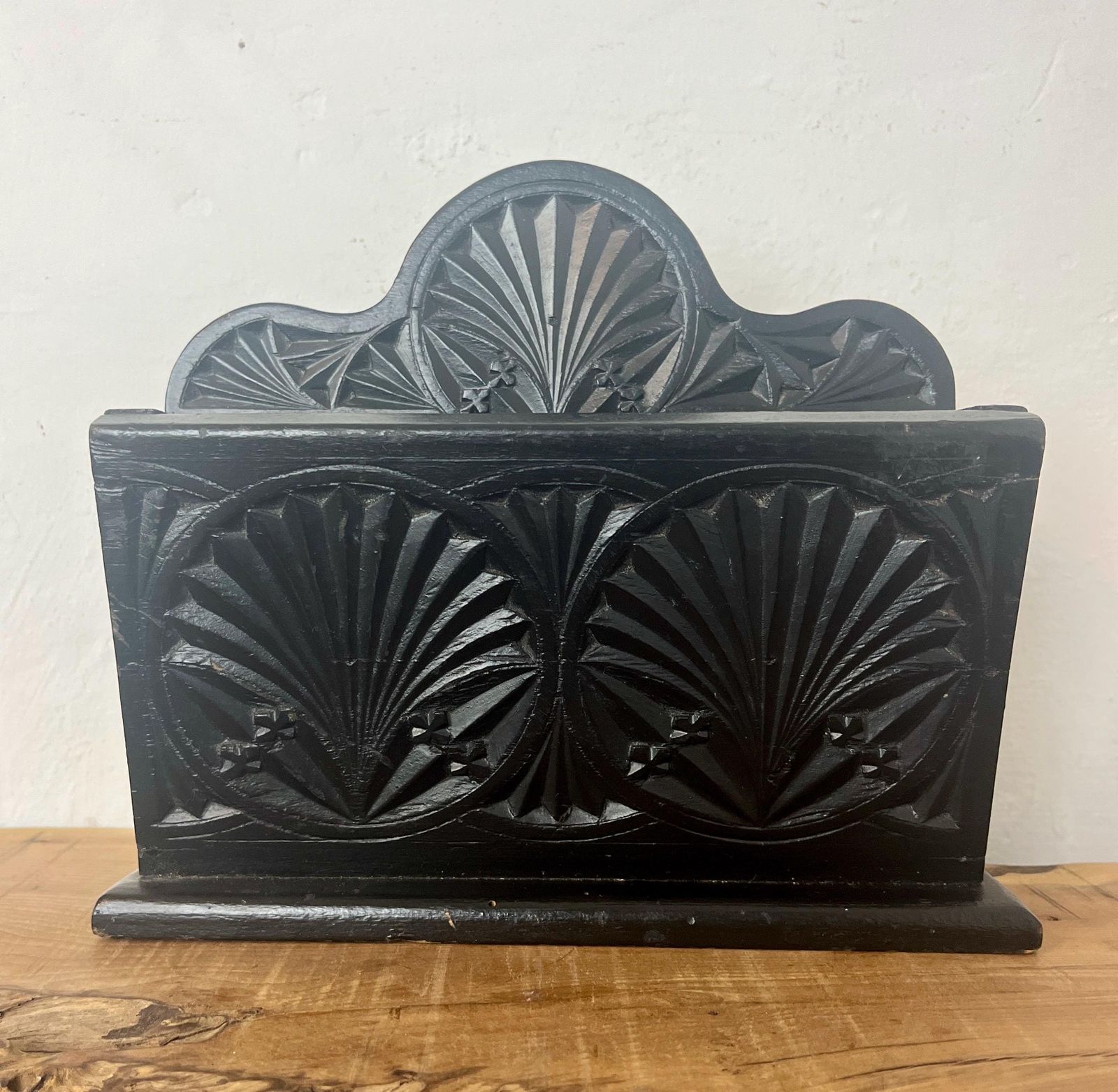 Antique Victorian Art Nouveau Letter Holder, Wooden Oak Office Rack, Desk Stand, Documents Tidy, Library Organization, Study Storage