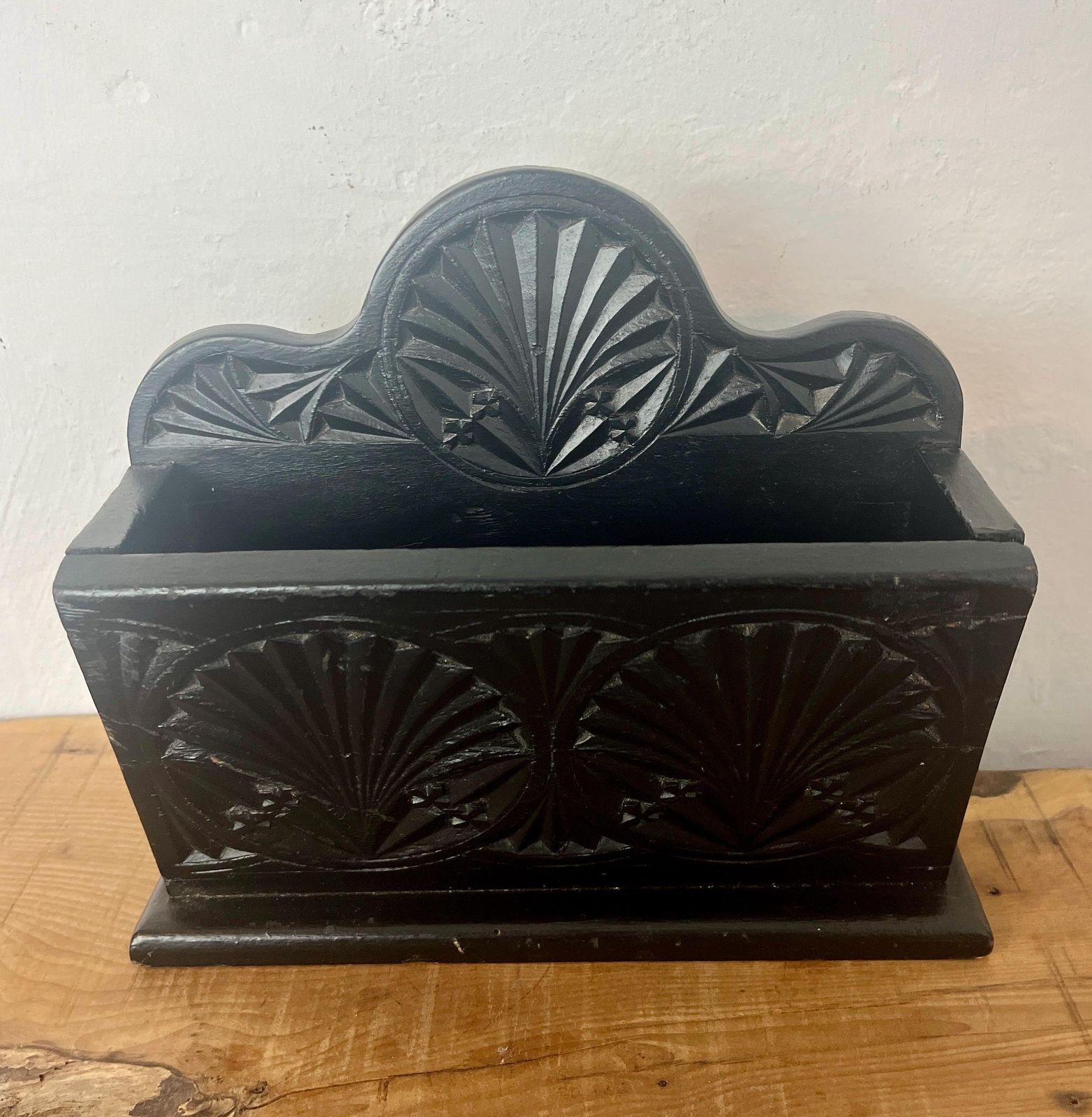 Antique Victorian Art Nouveau Letter Holder, Wooden Oak Office Rack, Desk Stand, Documents Tidy, Library Organization, Study Storage photo for sale