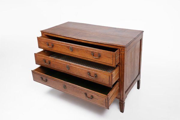 French Rustic Chest Of Drawers In Oak With 3 Drawers, 1850s photo buy
