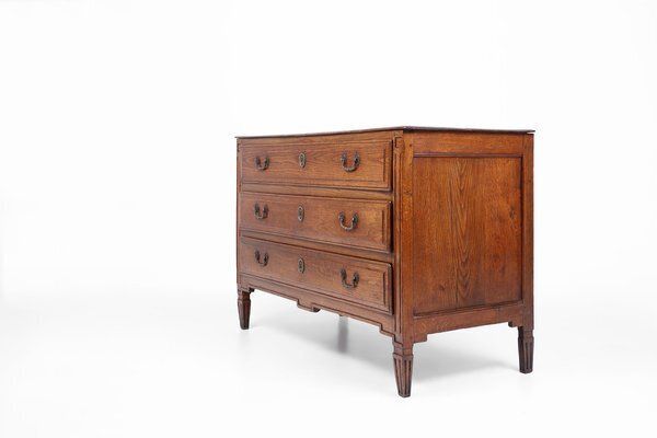 photo buy French Rustic Chest Of Drawers In Oak With 3 Drawers, 1850s
