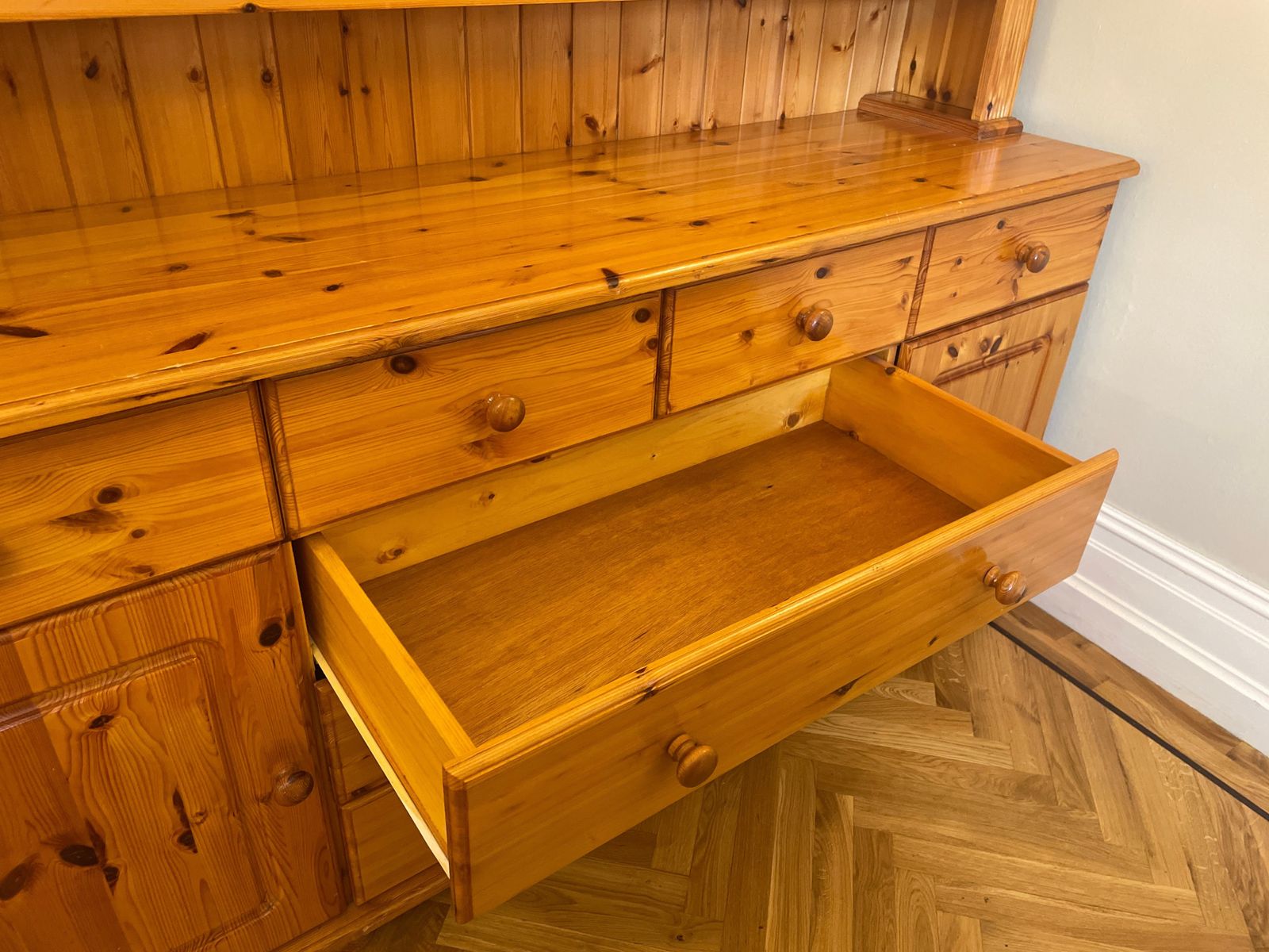 Custom Large Pine Welsh Dresser Wooden Sideboard photo vintage