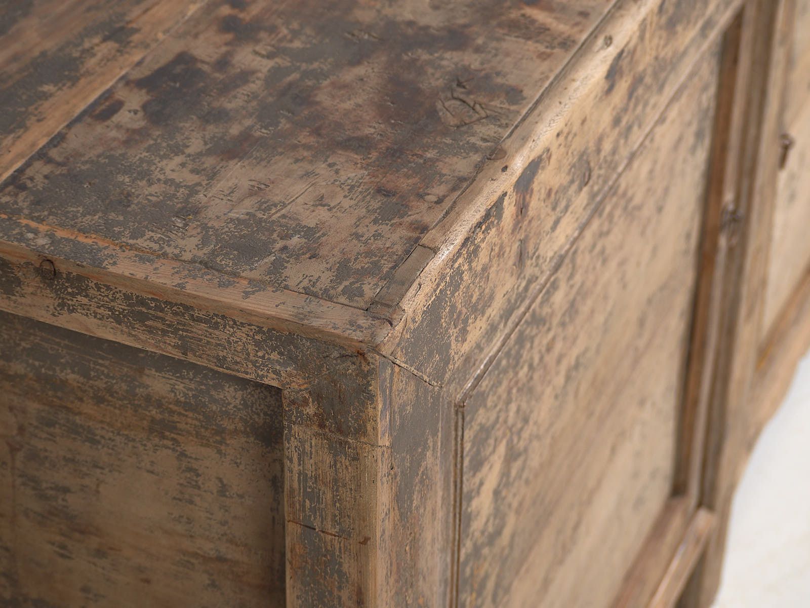 Antique Living Room Sideboard With Gray Patina (C.1900) photo Furniture