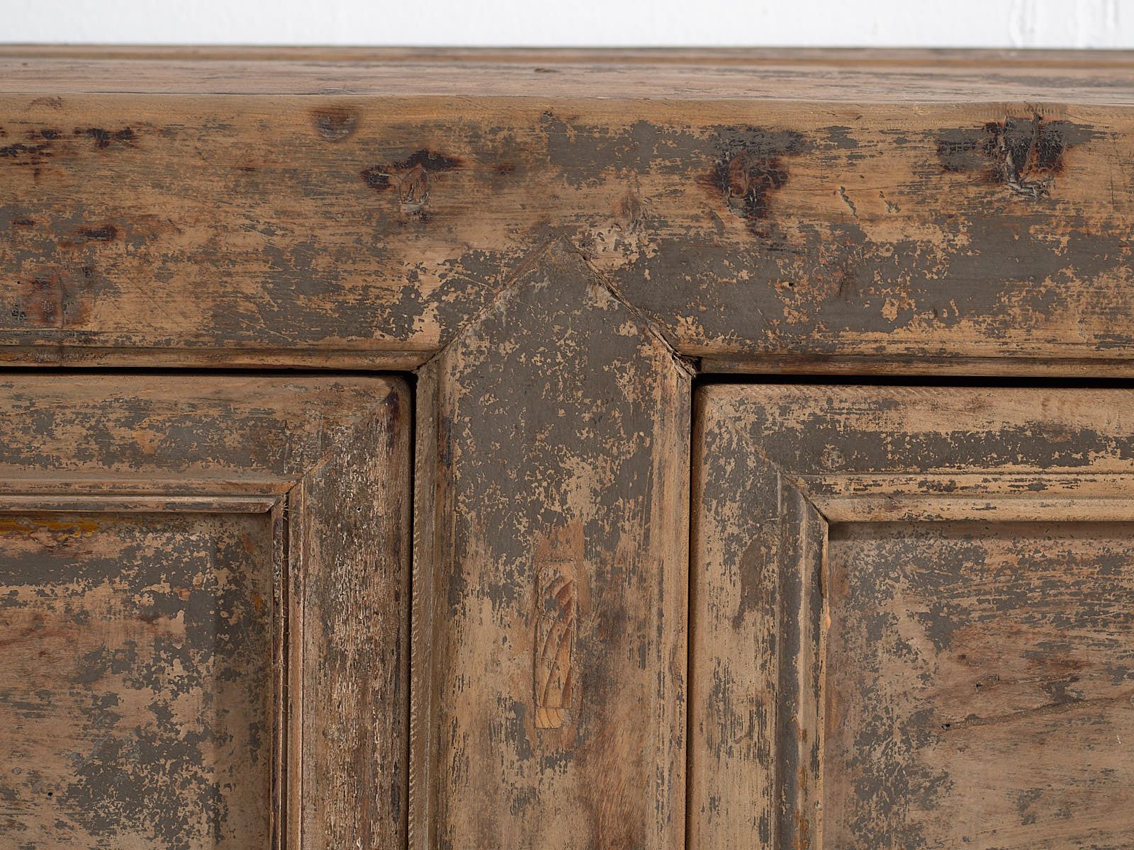 Furniture Antique Living Room Sideboard With Gray Patina (C.1900) photo