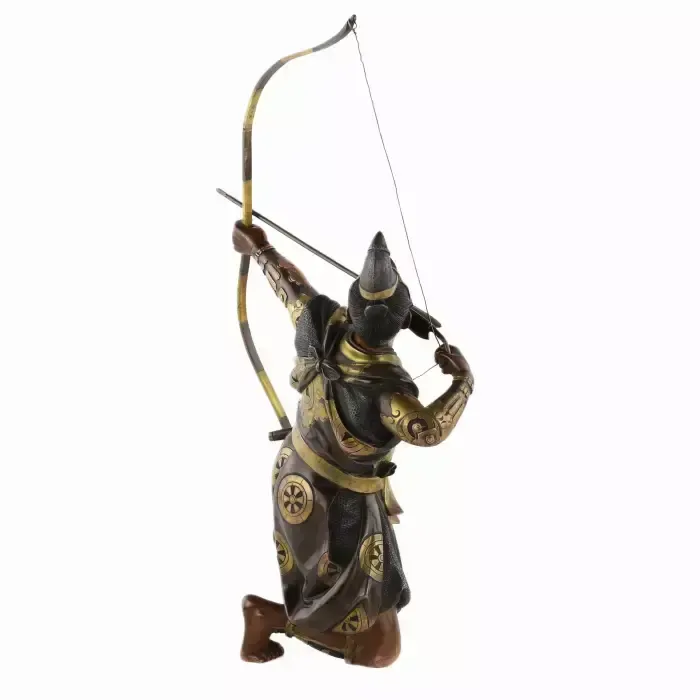 Bronze Figure Of A Samurai Archer With A Longbow. Yoshimitsu Hou (芳光炮) Japan. Meiji Period 19th 20th Century. photo 5757.0
