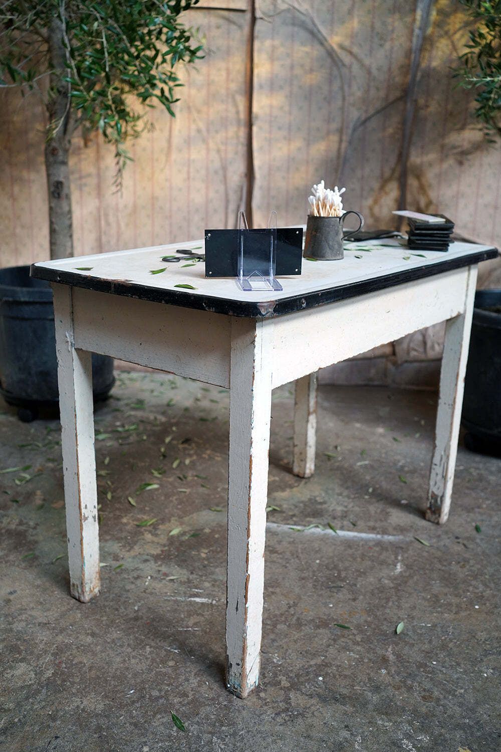 Bristol Zoological Gardens: An Early/Mid 20thc Painted Pine & Enamel Topped Veterinarian Table C.1940 photo vintage