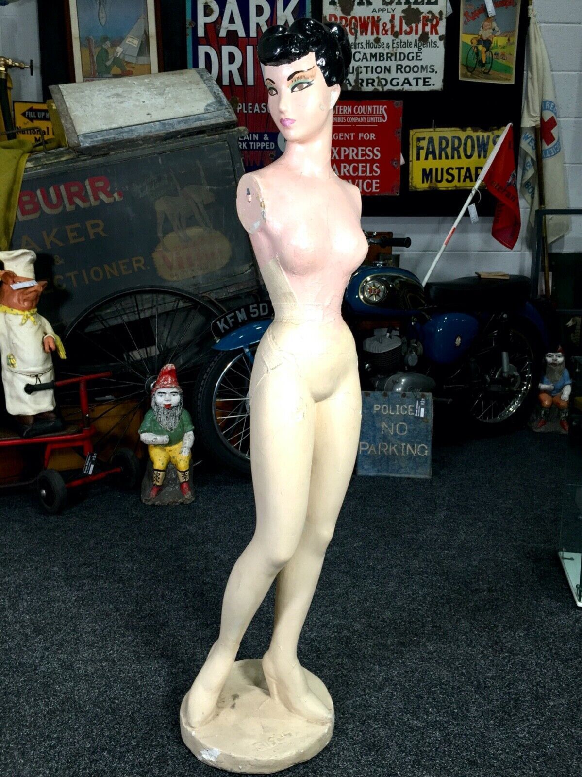 Antique Advertising   Large Art Deco 1930s Plaster Shop Display Female Mannequin photo for sale