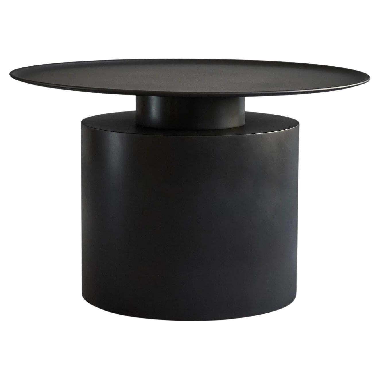 Coffee Table, Pillar Model, Design Like A Modern Sculpture In Plated Metal.
