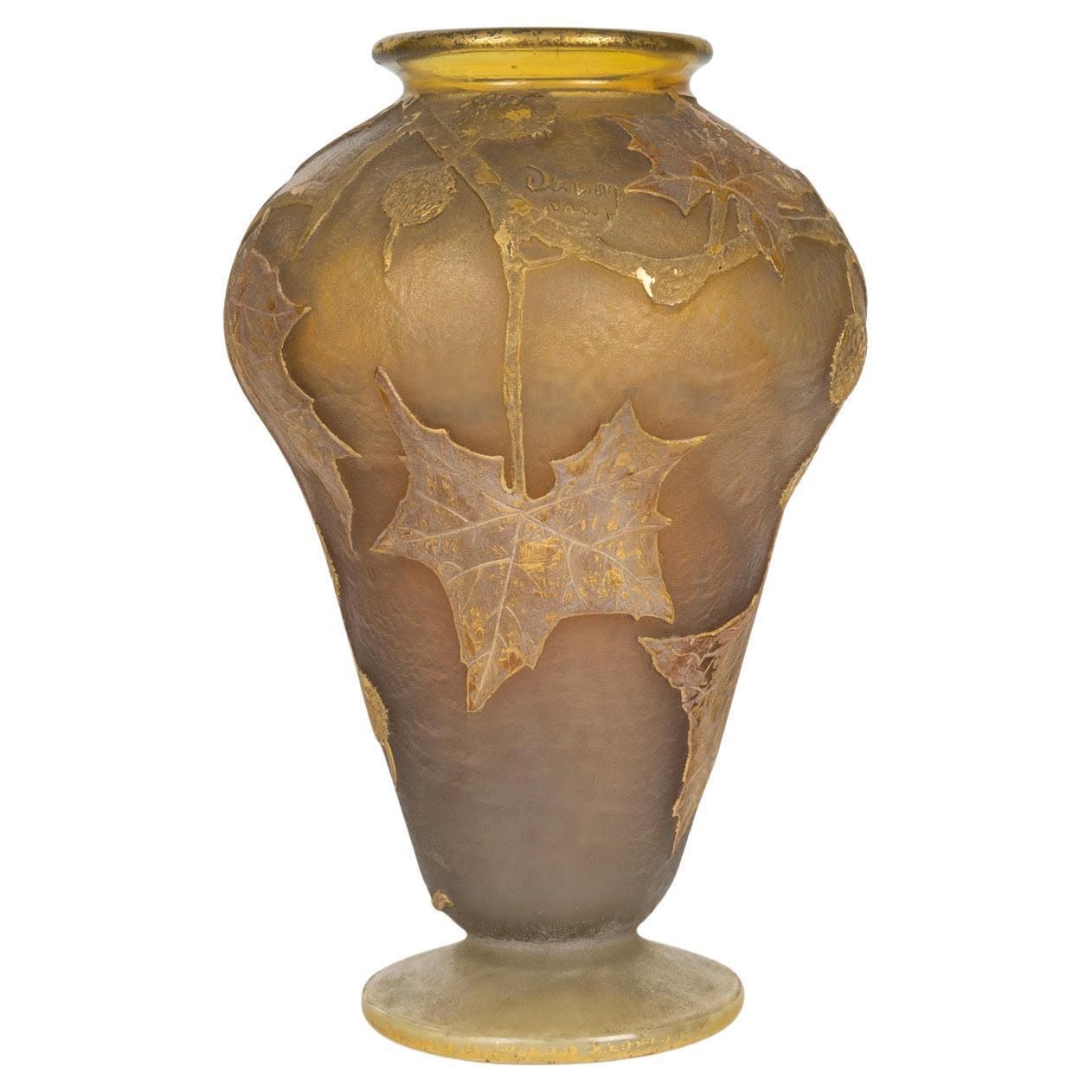 Daum, Nancy Pâte De Verre Vase, Early 20th Century, Art Nouveau.