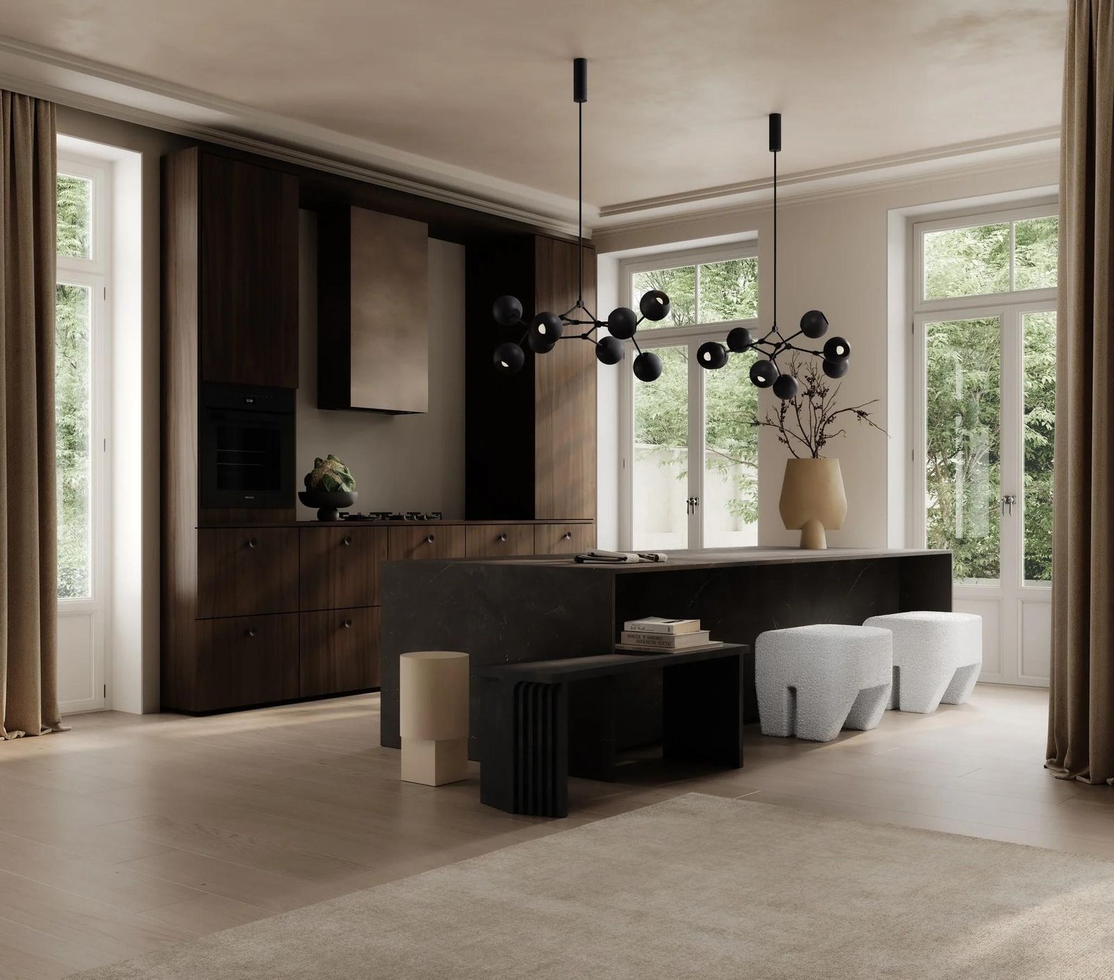photo for sale Colonne, Column Table In Fibre And Concrete, Contemporary Work.