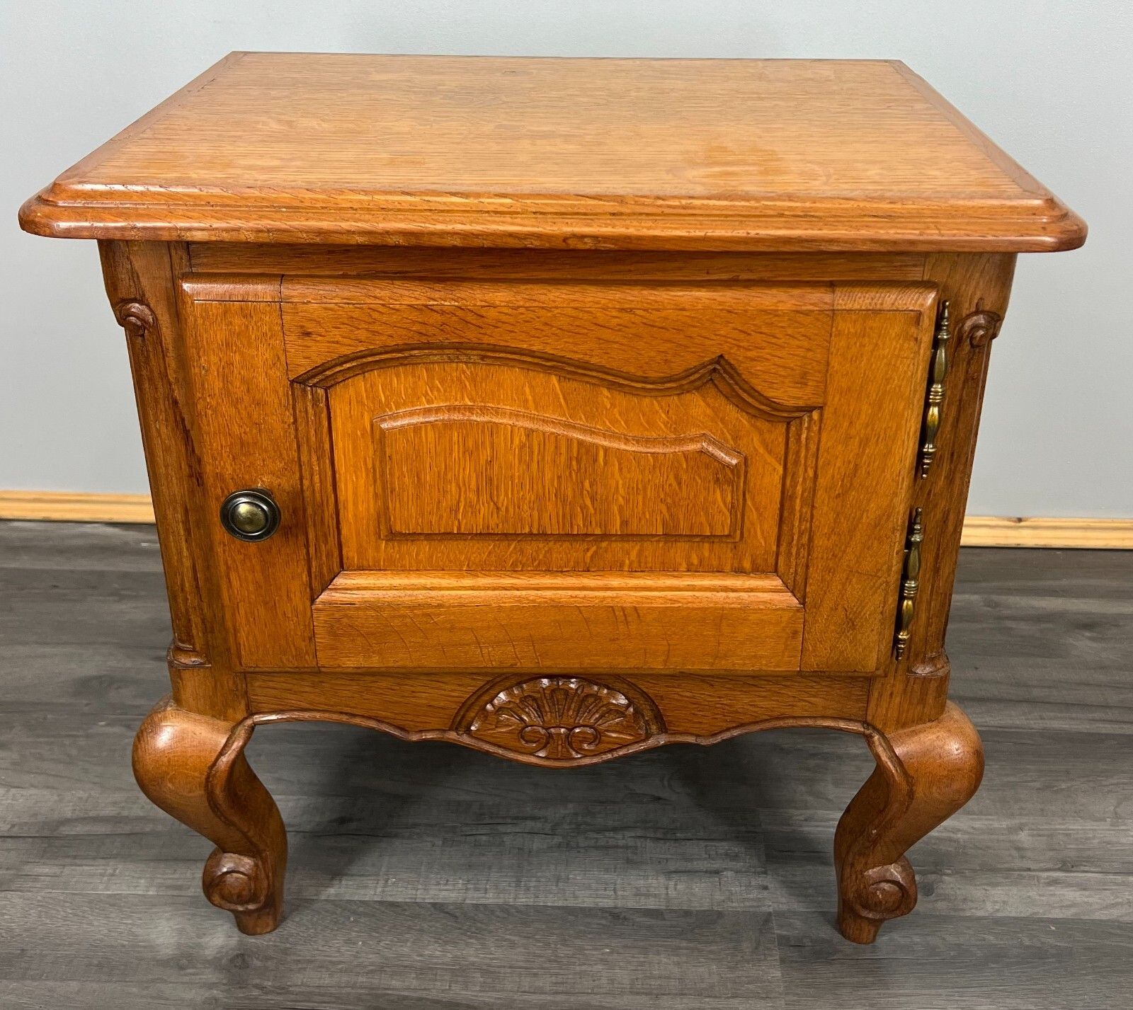 Bedside Tables Pair French Oak Louis XVI Vintage Nightstands Cabinets Lot 3518 photo for sale